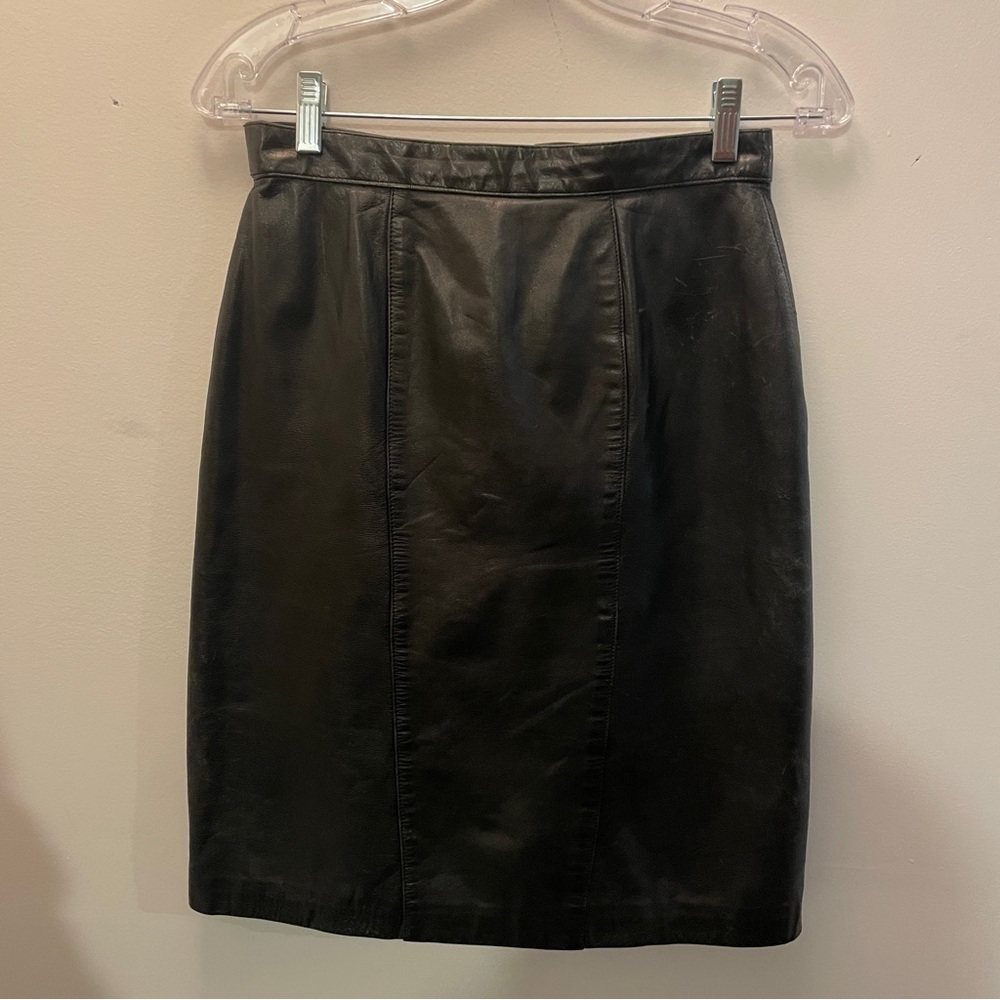 Vintage Lord & Taylor Leather Pencil Skirt